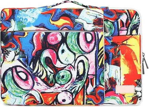 SANFAN Funda protectora de 360° para portátil con 3 bolsillos, funda para portátil con asa MacBook Pro de 13 pulgadas y portátiles de 12.5 pulgadas y 13.5 pulgadas (Graffiti)