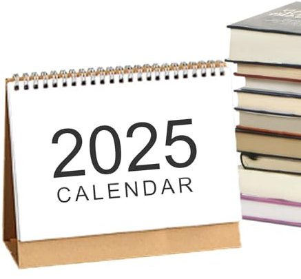 Kalender für den Schreibtisch, Desktop-Kalender 2025 - Schreibtischplaner | Jahreskalender mit Doppeldrahtkalender von September 2024 bis Dezember 2025 für den Schreibtisch
