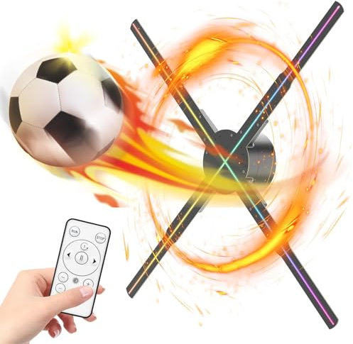 3D Hologramm Fan, 3D Hologramm Werbedisplay Fan, Multifunktionaler Hologramm Projektor SpleißBildschirm FüR Den AußEnbereich FüR Bar, GeschäFt, Halloween, Weihnachten,42cm