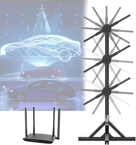 ZIXIAOS Ventilador De Holograma 3D, Proyector De Holograma 3D, Soporte De Exhibición De Publicidad, Lámpara Holográfica LED, Reproductor, Soporte De Ventilador 3D
