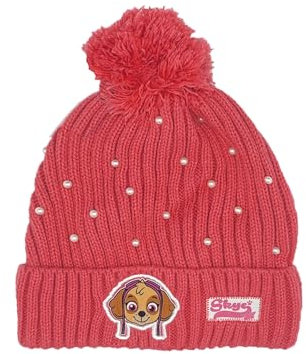 PAW PATROL Mütze Kinder | Bommelmütze | Skye | Geschenke für Mädchen | Beanie | Strickmütze | Winter | Wintermütze (DE/NL/SE/PL, Numerisch, 54, Pink)