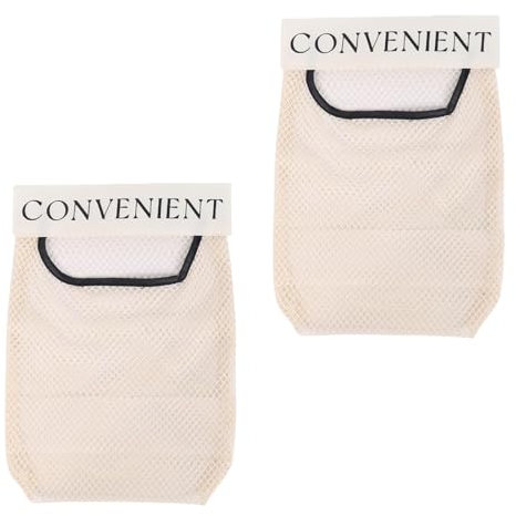 Organizador Puerta Cocina Adhesivo, 2 Piezas Bolsas de Almacenamiento de Malla para Colgar, Bolsillo de Malla Transpirable, Organizadores Armarios Autoadhesivos Pared para Especias Limpieza Aluminio