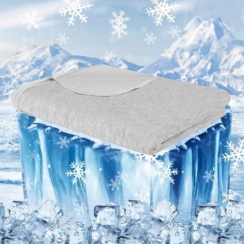 Apritsce Manta refrescante 150 x 200 cm, 2 en 1 de doble cara, disipa el sudor y transpirable, manta de verano refrescante, manta de verano Arc-Chill Q-Max > 0,45