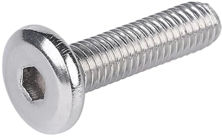 HKVTV 100 stücke 304 Edelstahl Große Flache Hex Innensechskant Inbusschraube Möbel Schraubverbinder(6mm,M5)