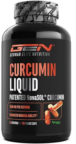 Curcuma NovaSol® - 120 capsule liquide - 1000 mg di curcumina per dose giornaliera - Con tecnologia brevettata NovaSOL® - Biodisponibilità 185 volte superiore grazie alla forma liquida - vegano