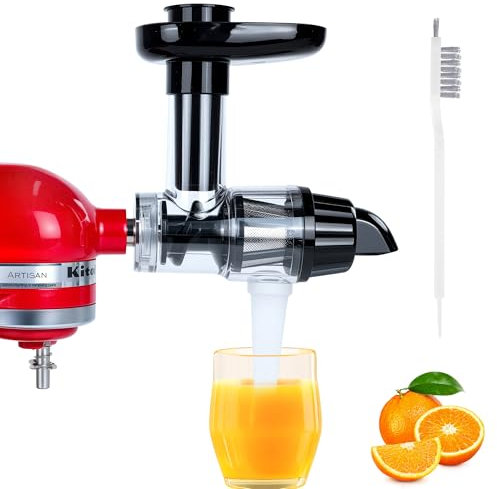 Masticating Juicer Attachment Compatible with Kitchen Aid Stand Mixers, Cold Press Juicer Attachment with Clean Brush
