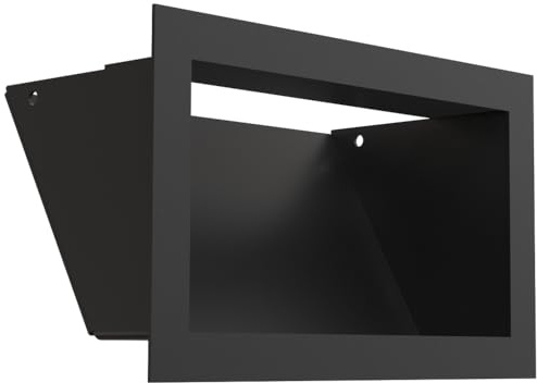 Kratki LUFT ventilationsgaller 12x20 cm smalt svart – rektangulärt metallgaller för eldstäder och värmesystem, 45° lutande, pulverlackerat, för väggmontering, dekorativt och funktionellt