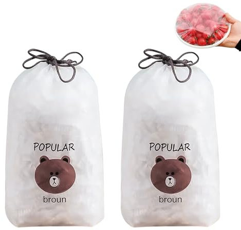 200 Pcs Fresh Keeping Bags, Cling Film Bag Plastic Food Storage Covers, Used for Fruit Preservation, Food Storage, Lunch Box, Picnic Accessories (200)