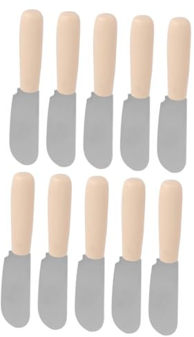UTHCLO 10pièces Couteau à Tartiner Fromage Épandeur De Beurre Spatule De Cuisine Grattoir à Crème Avec Manche Plastique