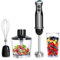 1500W Hand Blender, Kolohoso 4 in 1 Stick Blender Set with 4 Stainless Steel Blades, Immersion Blender with 20 Adjustable Speeds, Handheld Blenders with Whisk, Measuring Mug, Chopper, BPA-Free
