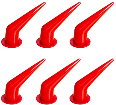 6 pieces of curved caulking guns and nozzles, reusable external wall nozzle applicators, and replacement extension tools for construction (red)