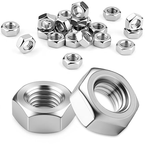Pyroclasia 60 Stück M8 Muttern Sechskantmuttern Edelstahl A2 V2A DIN 934 Hex Nut Edelstahlmutter Sechskant Mutter Rostfrei für Schrauben Unterlegscheiben Gewindestangen im Innen und Außenbereich