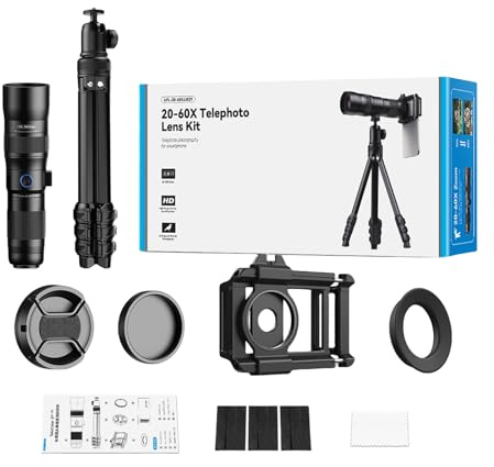 XAGMODSHN Zoom de alto aumento ajustable para teléfonos inteligentes, para senderismo, observación, objetivos de observación