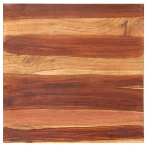 Qnhdfrt Piano in legno di acacia massiccio, 70 x 70 cm, con finitura marrone miele, effetto rustico e durevole, per cucina, sala da pranzo e ambienti esterni