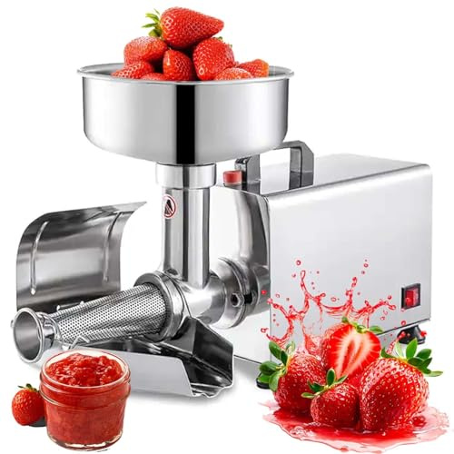 Extracteur Électrique 450W Avec Passoire Inox Pour Tomates Et Fruits, Séparation Automatique Pulpe/Pépins, Haute Capacité 160Kg/H, Idéal Pour Préparer Sauce Et Confitures Maison