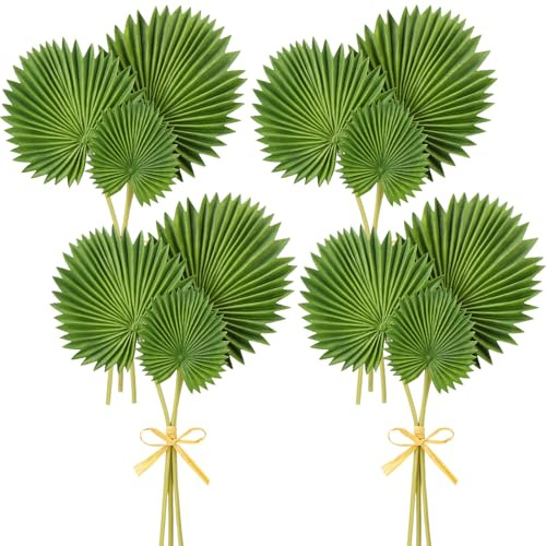 12 hojas de palma tropicales grandes artificiales, hojas tropicales, hojas de palma, hojas de palma artificiales, decoración de la selva, cumpleaños para decoración de cumpleaños hawaiana, selva