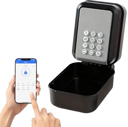 Smart Schlüsseltresor mit TTLock App – IP65 Wasserdichte Schlüsselbox, Bluetooth & PIN-Code Entsperrung, Wandmontage Schlüsselsafe für Zuhause, Büro, Immobilienmakler