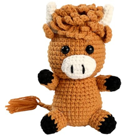 Häkel Set Für Stofftiere,Bastelmaterial Mit Kuh-Design | Mit Einer Schritt Für Schritt Videoanleitung Für Das Kuh Häkel Set,Für Erwachsene Senioren Schüler Kinder Hobby Geburtstag Und Heimdekoration