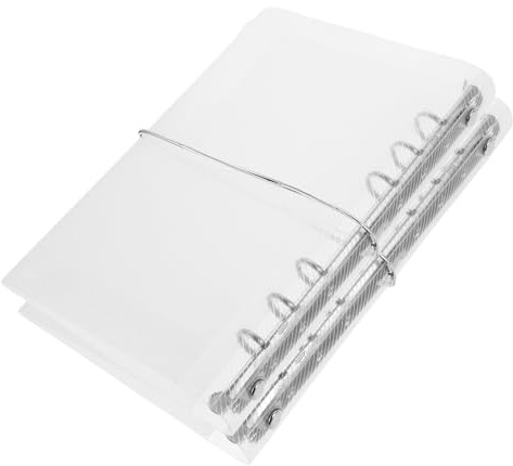 Sosoport Copertina Trasparente per Raccoglitore A6 a 6 Fori in Plastica PP Set 2 Pezzi con Chiusura Elastica per Quaderno a Fogli Mobili e Organizer Foto Portatile per Uso Quotidiano