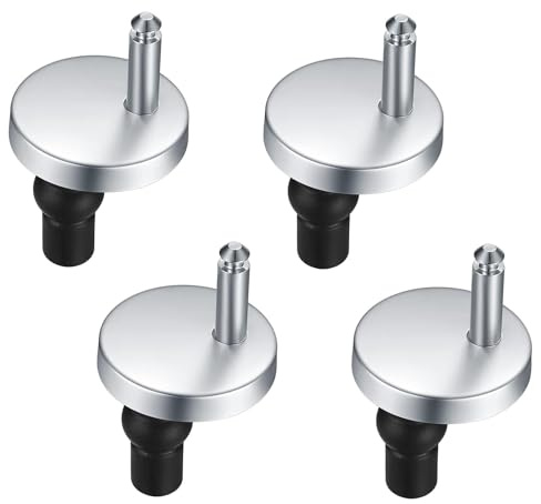 Quick Release Toilet Seat Fixings, Universal Toilet Seat Hinges Fittings with Spare Expanding Rubber Screws Nuts Bolts for WC Toilet Blind Holes, 4 Pack