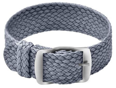 ULLCHRO Unisex Perlon Nylon Armband mit Edelstahl Silberne Schnalle