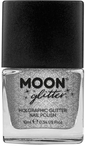 Holographischer Glitzer Nagellack von Moon Glitter - 10ml - Silber