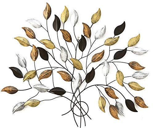Boltze Wand Objekt Relief Eisen Blätter Baum Wohn Zimmer Dekoration Mehrfarbig 107 cm 1015865