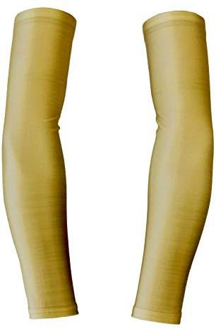 PAIR Metallic Gold Arm Sleeves for Sports - (Youth & Adult Sizes) (Adult Medium)