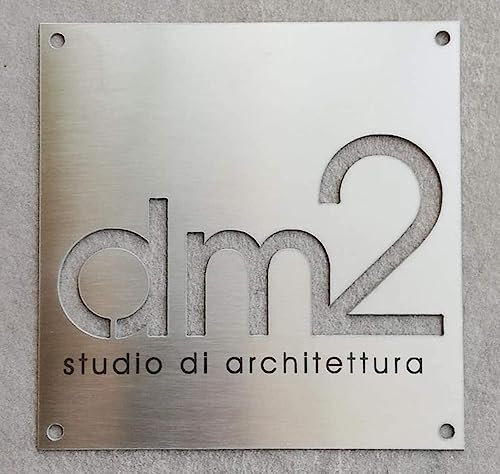 GUIZZO Creart - Veränderbare Externe Hausnummer aus Edelstahl, Personalisiertes Straßen-/Namens-/Geschäftsnamenschild, Personalisiertes Haustürschild mit Externen Hausnummern Made in Italy, 15x15H cm