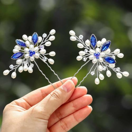 Vakkery Accessoires de cheveux de mariage Épingles à cheveux en perle Bijoux de cheveux de mariée pour femmes et filles