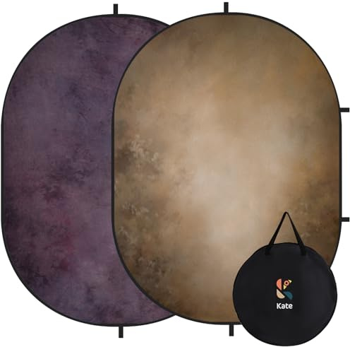 Kate 5'x6.5' Collapsible Backdrop Brown Purple Self Tape Background 277 | Collapsible Backdorp 5'x6.5' Brown Purple Pop Up Backdorps for Self-Tape Auditions, Professional Headshots Video Conferencing