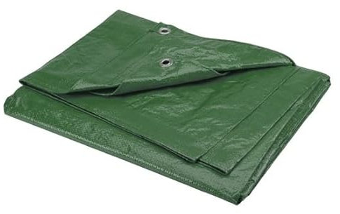 2 UR door 130 GSM Universal Poly Tarp Cover | Waterproof and Tear Resistant All Seasons Ground Sheet for Camping, Wood Stack, Building Site and More (6x9ft or 1.8x2.4m, Olive Green)
