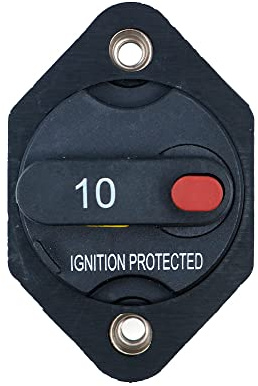 Tiardey Disjoncteur Fusible Inverseur avec Bouton de Réinitialisation Manuelle pour Auto Camion RV Marine Remorque Étanche 12V-32V - 10A