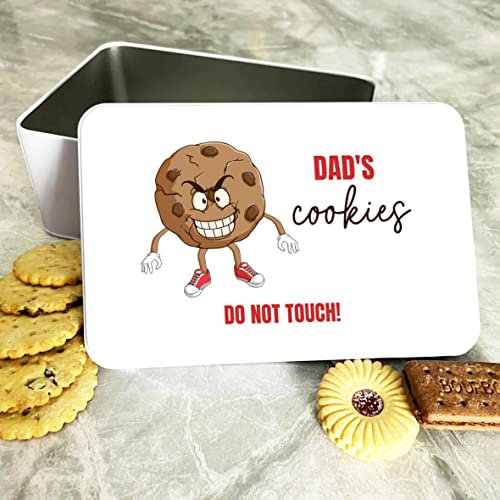 Fingerprint Designs Funny Angry Cookie Dad's Rectangle Personalised Biscuit Tin