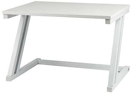 Homewell Estantería para microondas de 2 niveles, soporte para microondas en forma de Z, estable y ligero, organizador para muebles que ahorran espacio (blanco, 57 x 38 x 38 cm)