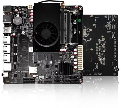 ROUAFWIT NAS Motherboard Celeron J6413, 6 x SATA3.0, 2 x M.2 NVMe, 2 x DDR4, Mini ITX Board, 2 x I226v 2.5 GbE, 1 x Console, Micro Appliance NAS Board, 32GB RAM 1TB SSD