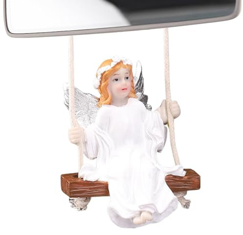 Bvizyelck Rearview Angel Anhänger - Hängende Harz Engel Form Rearview Anhänger | Cartoon Auto Innenzubehör, Multifunktionale hängende Ornamente für LKW