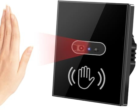 Cerhot EU 230V Commutateur de capteur de mouvement Interrupteur de lumière IR Pas besoin de toucher Interrupteur de capteur de mouvement Interrupteur de lumière infrarouge Nécessite une ligne neutre