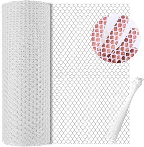 Chicken Wire Mesh Roll Plastic Mesh Fencing Hexagonal Garden Balcony Fence Mesh 40cm x 6m Poultry Breeding Netting for Gardening Yard