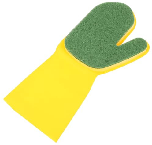Healvian 4pcs Reusable Kitchen Cleaning Gloves Non- Latex Dishwashing Gloves for Household Cleaning Soft -green Right Hand
