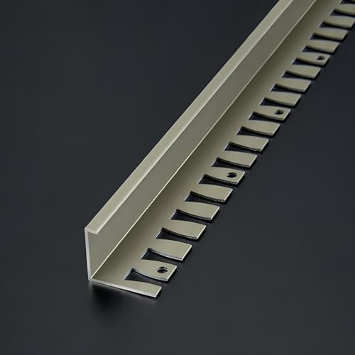 Raouoae Universelles Biegbares Abschlussprofil Abschlussleiste Eloxiertem Aluminium 135cm 2 Stück C-Form Profil Treppenkantenprofil Passend Für Jede Fliesenart(Sekt,Hoch: 18.5mm)
