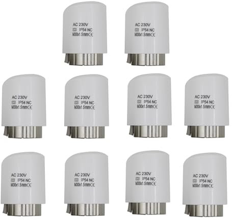 DEYIN Collettore 220V 24V Attuatore Termico Elettrico Motore di Azionamento Termoelettrico Normalmente Aperto Chiuso for Riscaldamento a Pavimento(1piece,24V NC)