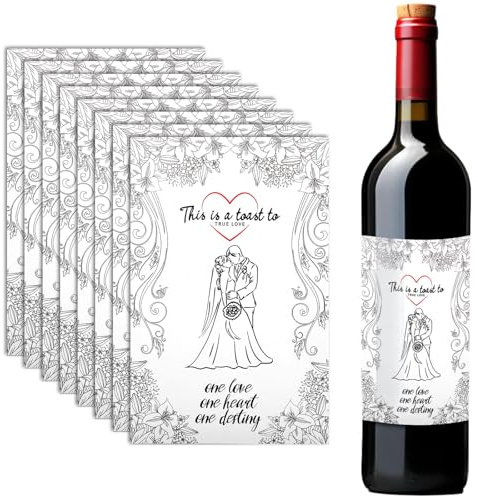 8pz Etichette per Vino di Fidanzamento, Adesivi Personalizzati per Vino di Fidanzamento per Etichette per Bottiglie di Vino per Feste di Fidanzamento Decorazioni per Feste di Nozze Regali
