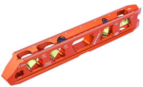 BETHEL 9 Inch Magnetic Torpedo Level Aluminum Alloy Leveltool Orange