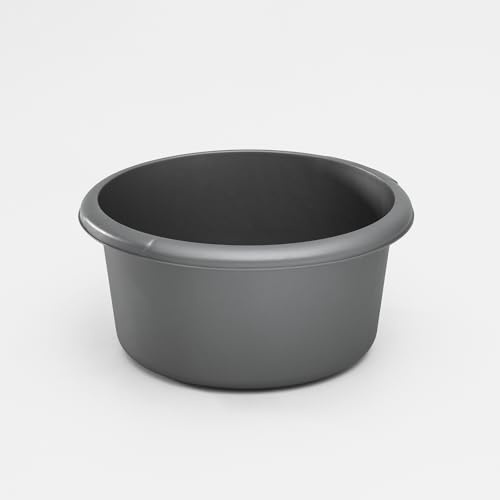 Washing Up Bowl for Sink | Grey Small Round Plastic Sink Bowls (4 Liter Capacity) | Wash Up Basin Bowl for Kitchen Sinks