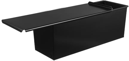 Gatuida Rectangular Loaf Pan with Lid 750g Stainless Steel Black Bread Tin | 5 Holes Design, Bottom Vent Hole Layout, Easy Demould and Clean, Home Oven Baking for Toast and Bread
