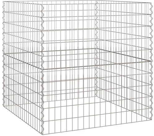 vidaXL Compattatore da Giardino 100 x 100 x 100 cm | Scatola Quadrata in Acciaio Zincato | Design Moderno e Resistente alle Intemperie, Perfetto per l'Esterno | Facile da Manutenere | Costruzione Du