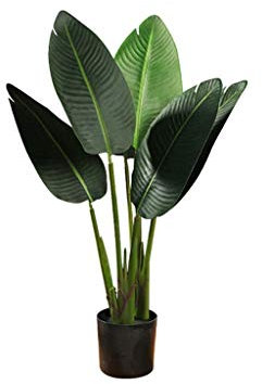 Piante Finte Simulazione di Banano Simulazione di Albero Giardino Interno Casa Ufficio Decorazione Bonsai in Vaso Simulazione di Albero di Plastica Pianta Finta Bonsai AR(Green-B)
