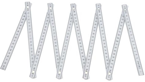 Mètre pliant en plastique - 2 m de long - Angle de verrouillage 90°/180° - Échelle d'angle avec 30°/45°/60°/75°/90° - Blanc - Pour tous les bricoleurs, maison, loisirs et atelier, métrique