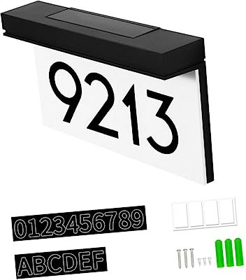 VILLCASE Solar Indicator Light House Numbers Outdoor Solar Light for Courtyard Address Numbers Signs